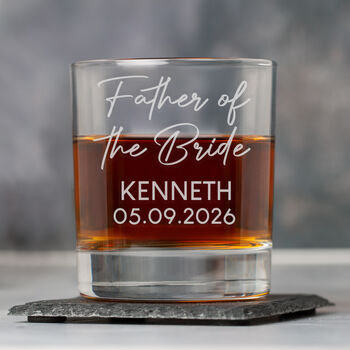Personalised Wedding Glass Tumbler Mens Best Man Groomsman, 3 of 7
