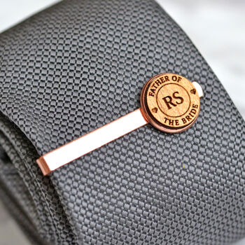 Personalised Wood Tie Clip Wedding / Anniversary Gift, 3 of 5