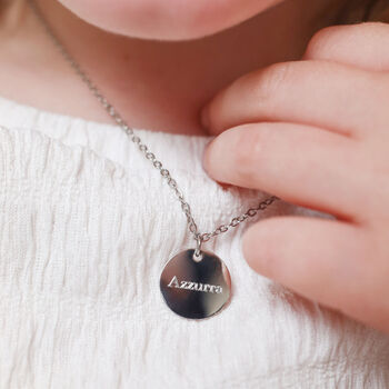 Children's Personalised Name Necklace Gold Or Silver Surgical Stainless Steel Waterproof Jewellery, 2 of 3