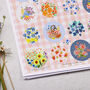 Watercolour Picnic Floral Circle Sticker Sheet, thumbnail 2 of 2