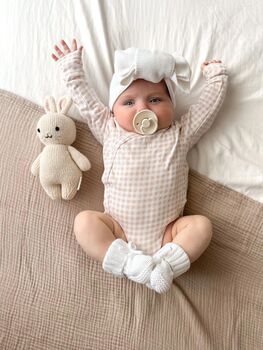 Newborn Botties, Cotton Baby Socks, Red, Dusky Rose Or White, 10 of 10