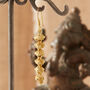 Gold Filigree Beaded Drop Earrings, 18 K Vermeil, thumbnail 2 of 6