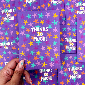 Colourful 'Thanks So Much' Star Card, 3 of 6