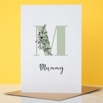 Floral Initial And Name Greetings Card, 2 of 8