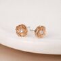 Sterling Silver And Rose Gold Poppy Flower Stud Earrings – 7mm, thumbnail 1 of 7