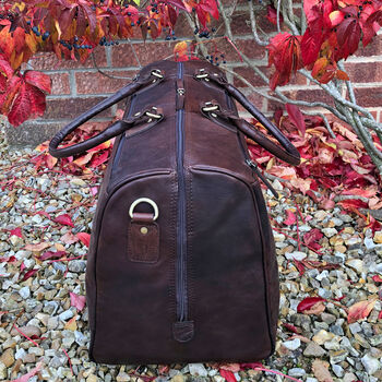 Men's Luxury Large Buffalo Leather Holdall, Travel Bag, 3 of 6