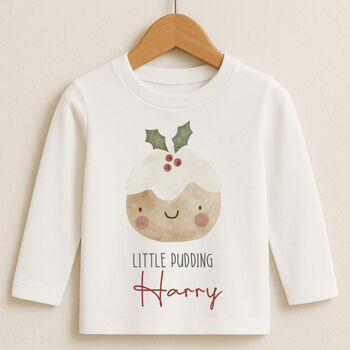 Personalised Kids Christmas T Shirt / Top Christmas Pudding, 5 of 5
