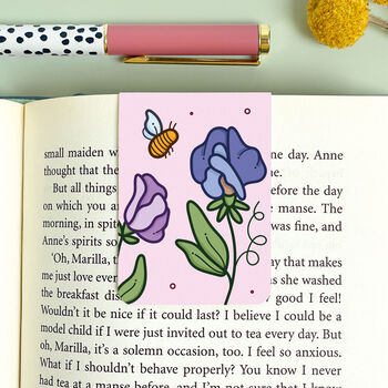 April Magnetic Birth Flower Bookmark Sweet Pea, 2 of 7