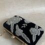 Black Floral Velvet Clutch Bag, thumbnail 5 of 10