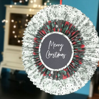 Handmade Personalised Paper Wreath Christmas Decoration, 4 of 7