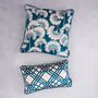 Forest Green And Blush Velvet Patterned Cushion, thumbnail 6 of 8