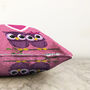 Pink Owl Couple Cushion Cover For Valentine's Day, thumbnail 3 of 4