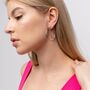 Dainty Chain Tassel Bar Threader Statement Round Hoop Earring, thumbnail 2 of 8