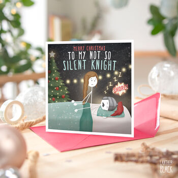Silent Knight Funny Christmas Card Husband Boyfriend, 4 of 4