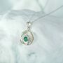 Silver Emerald Necklace, thumbnail 3 of 6