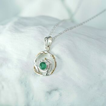 Silver Emerald Necklace, 3 of 6