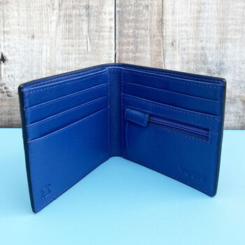 Blue Interior Leather Wallet, 2 of 4