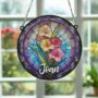 Gladiolus Personalised Stained Glass Effect Suncatcher, thumbnail 6 of 7