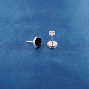 Black Onyx Greek Mythology Unisex Stud Earrings, 6 of 11