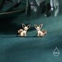 Sterling Silver Fennec Fox Stud Earrings, thumbnail 5 of 12