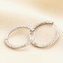 Stainless Steel Hammered Hoop Earrings, thumbnail 4 of 9