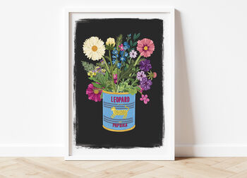 Vintage Paprika Tin And Floral Posy Print, 4 of 4