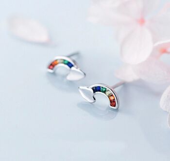 Sterling Silver Rainbow Earrings, 2 of 8