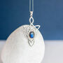 Genuine Labradorite Celtic Knot Necklace In Silver, thumbnail 2 of 9