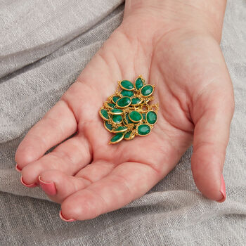Emerald Pebble Gold Plated Silver Long Chain Necklace, 7 of 11