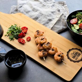 Personalised Bamboo Long Serving Board – Father's Day Gift, 2 of 9