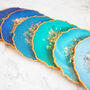 Blue Iridescent Geode Resin Coasters, thumbnail 9 of 9