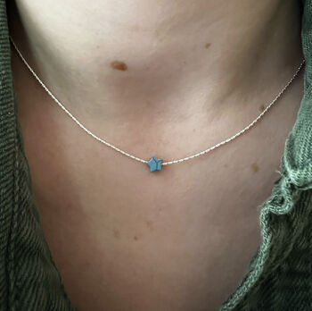 Turquoise Star Gold Vermeil Or Sterling Silver Necklace, 2 of 5