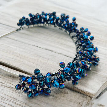 Midnight Blue Crystal Headband, 3 of 5