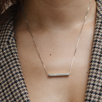 Gold Or Silver Engraved Bar Necklace, 3 of 7
