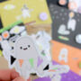 Halloween Party Ghosts, Cute Die Cut Sticker Pack, thumbnail 5 of 7