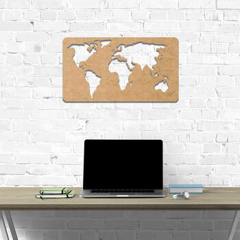 Artisan Wooden World Map Wall Art Geographical Decor, 5 of 10
