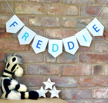 Personalised Name Bunting Embroidered Room Sign, 2 of 12