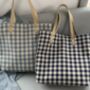 Checkered Blue And Navy Blue Large Shoulder Bag, thumbnail 1 of 7