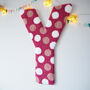 Pink And White Polka Dot Hanging Decorative Letter, thumbnail 3 of 6