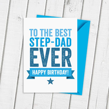 step father or step dad birthday card by a is for alphabet ...