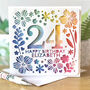 Personalised Birthday Age And Name Floral Card, thumbnail 1 of 2