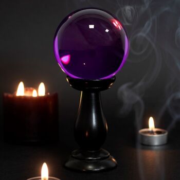 Small Purple Crystal Ball On Stand, 2 of 2