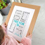 Personalised 50th Birthday Word Art Portrait Print, thumbnail 2 of 12