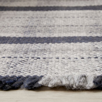 Highland Check Easy Care Navy Rug, 3 of 5