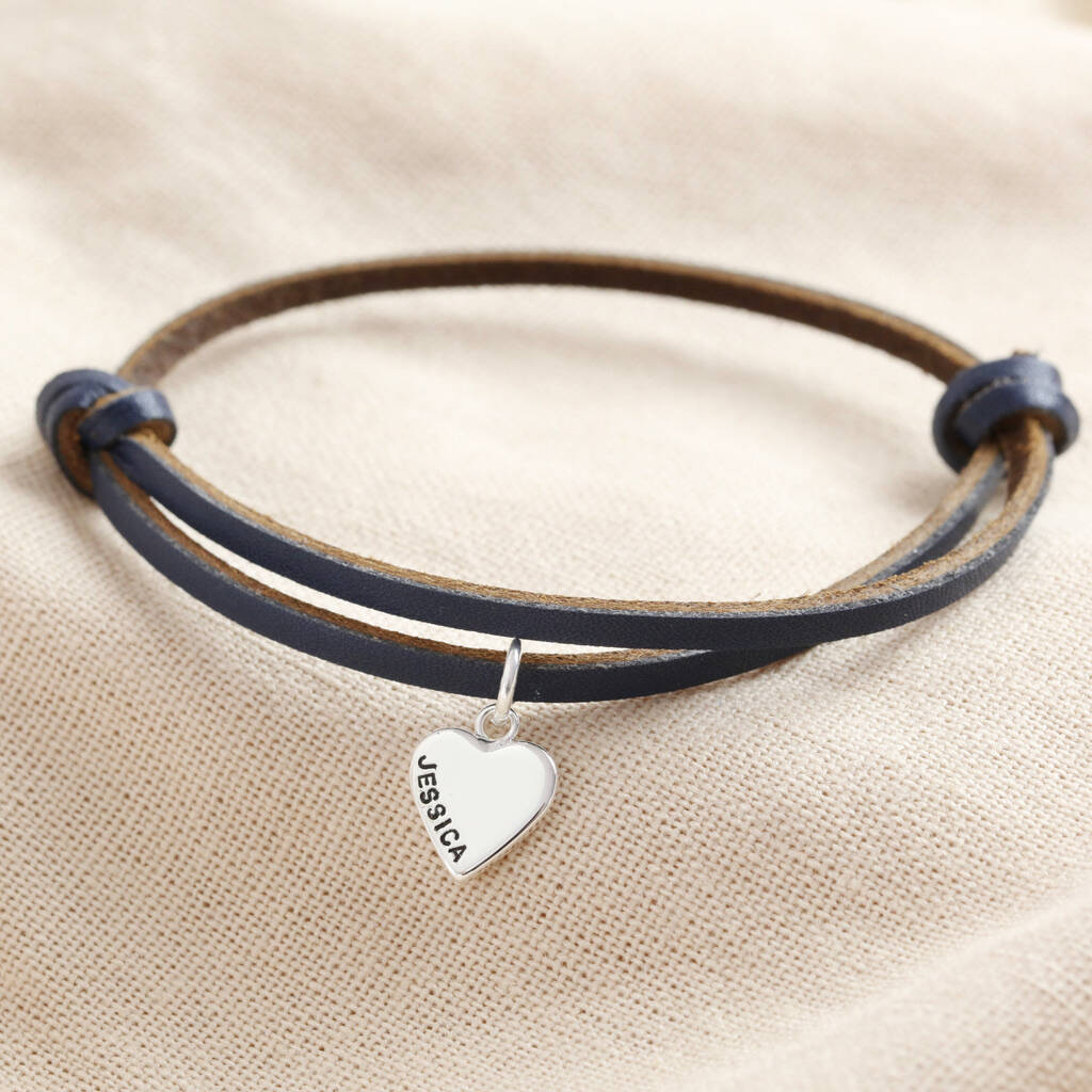 Personalised Adjustable Leather Cord And Charm Bracelet By Lisa Angel