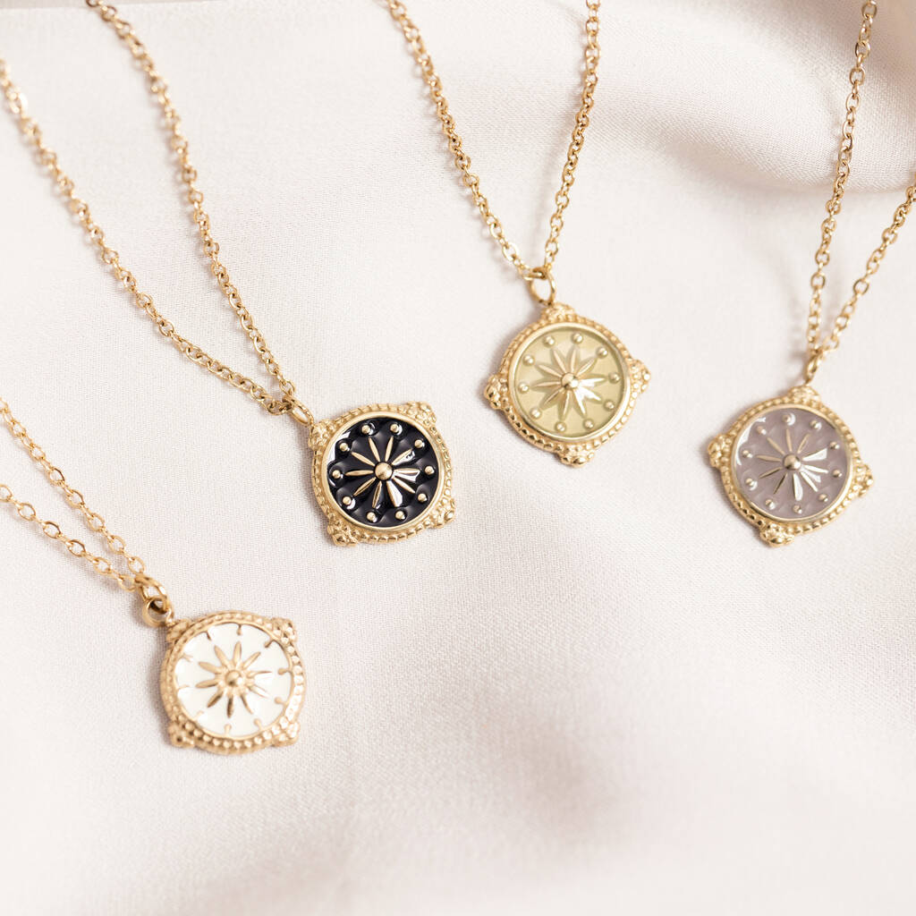 Life Compass Necklace 18ct Gold Plated Or Silver, 1 of 9