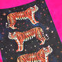 Navy Tiger Foiled Art Print, thumbnail 2 of 6