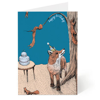 The Fox And The Squirrels Birthday Card, 2 of 6