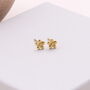'Happy Birthday' Sterling Silver Little Flower Earrings, thumbnail 3 of 7