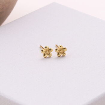'Happy Birthday' Sterling Silver Little Flower Earrings, 3 of 7